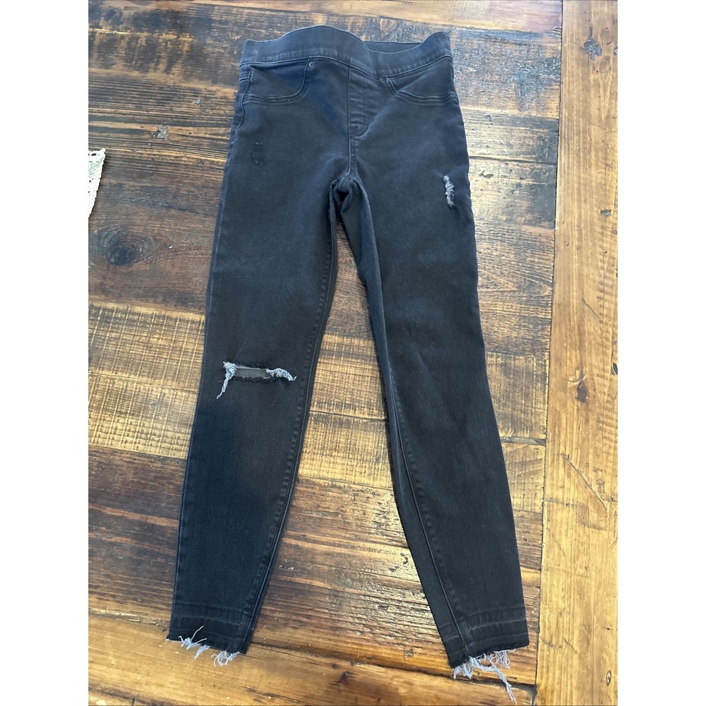 Spanx Women's Size Small Black Ripped Denim Jeans Pants‎